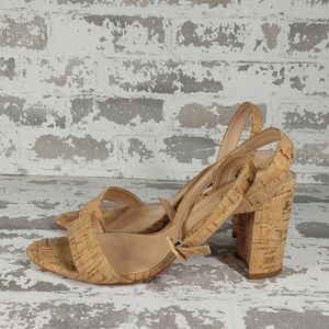Schutz Chimes Cork Block Heel Ankle Strap Sandals V95